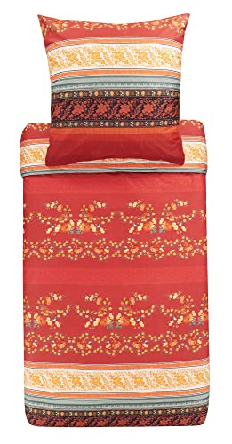 Bassetti Bettwäsche Garnitur Orosei R1 aus Baumwolle Mako-Satin in der Farbe Rot 2-Teilig mit Reißverschluss, Maße: 135cm x 200cm, 80cm x 80cm, 9323452 Bassetti Bettwäsche Garnitur Orosei R1 aus Baumwolle Mako-Satin in der Farbe Rot 2-Teilig mit Reißverschluss, Maße: 135cm x 200cm, 80cm x 80cm, 9323452 von Bassetti