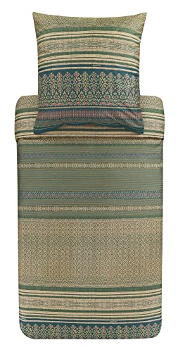 Bassetti Bettwäsche Garnitur Roccaraso V1 aus Baumwolle Mako-Satin in der Farbe Grün 2-Teilig mit Reißverschluss, Maße: 155cm x 220cm, 80cm x 80cm, 9323440 Bassetti Bettwäsche Garnitur Roccaraso V1 aus Baumwolle Mako-Satin in der Farbe Grün 2-Teilig mit Reißverschluss, Maße: 155cm x 220cm, 80cm x 80cm, 9323440 von Bassetti