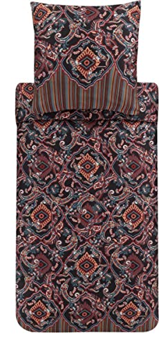 Bassetti Bettwäsche Garnitur Sulmona aus Baumwolle Mako-Satin in der Farbe Schwarz 2-Teilig mit Reißverschluss, Maße: 200cm x 200cm, 80cm x 80cm, 9323478 Bassetti Bettwäsche Garnitur Sulmona aus Baumwolle Mako-Satin in der Farbe Schwarz 2-Teilig mit Reißverschluss, Maße: 200cm x 200cm, 80cm x 80cm, 9323478 von Bassetti