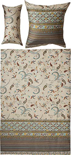 Bassetti Bettwäsche Lilith Feinsatin Natur-beige-braun Größe 1x 200x200 cm + 2X 80x80 cm von Bassetti