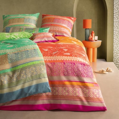 Bassetti Bettwäsche Molveno Mako Satin 135x200 cm + 80x80 cm – 100% mercerisierte Baumwolle, edel glänzend, hautfreundlich, mit Reißverschluss, Made in Italy von Bassetti