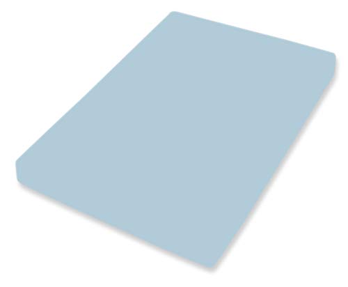 Bassetti Boxspring Spannbettlaken Uni Eisblau C1/650 aus Baumwolle und Elasthan in der Farbe Eisblau, Maße: 180cm x 200cm, 200cm x 220cm, 9302291 von Bassetti