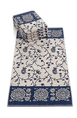 Bassetti Brenta Handtuch aus 100% Baumwolle in der Farbe Blau B1, Maße: 50x100 cm - 9326103 von Bassetti