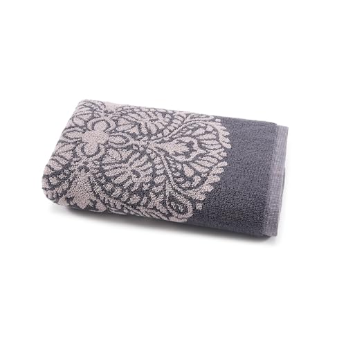 Bassetti GRANFOULARD Badetuch Set 1 + 1 2 Stück Frottee - Gästehandtuch 40 x 60 cm + Handtuch 50 x 100 cm Handtücher 100% Reine Baumwolle Jacquard Art. PALLAVICINO Medio GRAU G1 von Bassetti