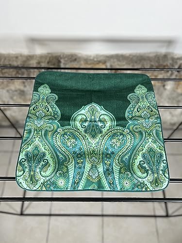 Bassetti Granfoulard Ragusa Kissenbezug aus 100% Baumwolle Blau mit Reißverschluss, Größe 40 x 40 cm, Farbe V1 Kieferngrün von Bassetti