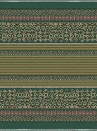 Bassetti Jacquard Warm Plaid Roccaraso V1 aus Baumwolle Mako-Satin in der Farbe Grün, Maße: 140cm x 190cm, 9324216 von Bassetti