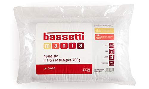 Bassetti Kissen aus antiallergischer Faser, hergestellt in Italien, Maße: 50 x 80 cm von Bassetti