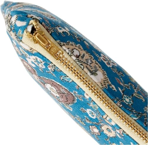 Bassetti Kosmetiktasche Groß Imperia B1 aus 100% Baumwolle in der Farbe Blau, Maße: 29cm x 20cm x 10cm, 9324219 von Bassetti