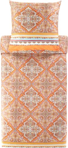 Bassetti MARECHIARO Bettwäsche + 1 Kissenhülle aus 100% Baumwollsatin in der Farbe Orange O1, Maße: 135x200 + 1 K 80x80 cm - 9327376 von Bassetti