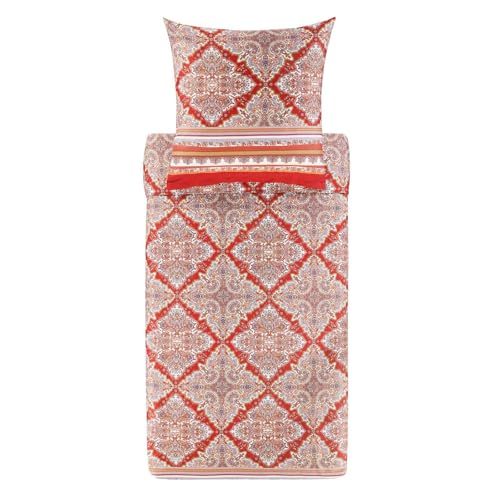 Bassetti MARECHIARO Bettwäsche + 1 Kissenhülle aus 100% Baumwollsatin in der Farbe Rot R1, Maße: 135x200 + 1 K 80x80 cm - 9329909 von Bassetti