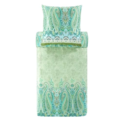 Bassetti MERGELLINA Bettwäsche + 2 Kissenhüllen aus 100% Baumwollsatin in der Farbe Grün V1, Maße: 200x200 cm - 9327423 Bassetti MERGELLINA Bettwäsche + 2 Kissenhüllen aus 100% Baumwollsatin in der Farbe Grün V1, Maße: 200x200 cm - 9327423 von Bassetti