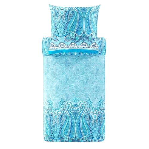 Bassetti MERGELLINA Bettwäsche + 2 Kissenhüllen aus 100% Baumwollsatin in der Farbe Ocean Blue B1, Maße: 200x200 cm - 9327421 Bassetti MERGELLINA Bettwäsche + 2 Kissenhüllen aus 100% Baumwollsatin in der Farbe Ocean Blue B1, Maße: 200x200 cm - 9327421 von Bassetti