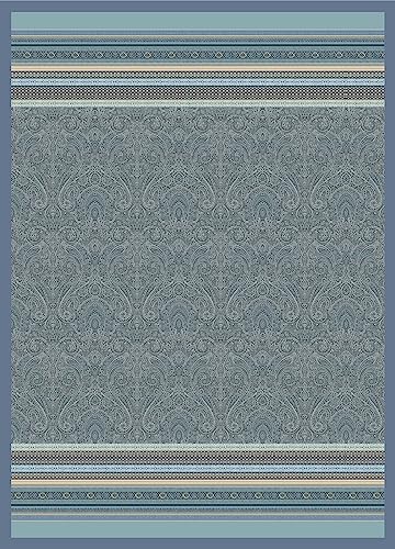 Bassetti Maser Plaid aus 100% Baumwolle in der Farbe Azurblau B1, Maße: 155x220 cm - 9326043 von Bassetti