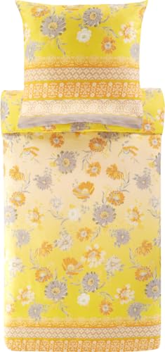 Bassetti POSILLIPO Bettwäsche + 1 Kissenhülle aus 100% Baumwollsatin in der Farbe Gelb Y1, Maße: 135x200 cm - 9327386 von Bassetti