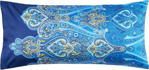 Bassetti RAGUSA Kissenhülle zu Bettwäsche aus 100% Baumwollsatin in der Farbe Blau B1, Maße: 40x80 cm - 9321902 von Bassetti