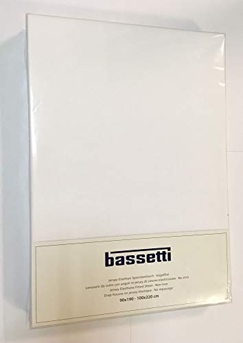 Bassetti Spannbettlaken 011 Weiß Baumwolle/Elastan, Maße: 90cm x 190cm, 100cm x 220cm, 9225045 von Bassetti