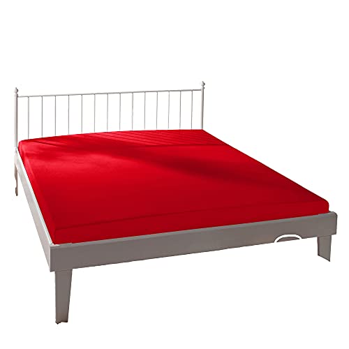 Bassetti Spannbettlaken Uni 227 Rosso Baumwolle/Elastan, Maße: 140cm x 200cm, 160cm x 220cm, 9314080 von Bassetti