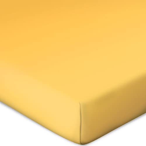 Bassetti Spannbetttuch für Boxspringtopper Uni Farbe Sonne Y6/066 Größe 90x190 100x220cm von Bassetti