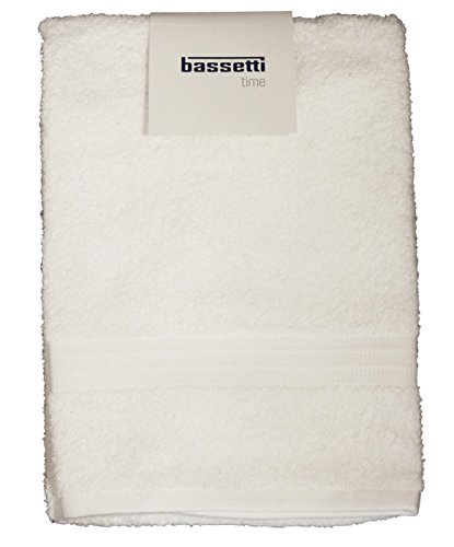 Bassetti Time Badetuch, groß, 90 x 160 cm, 100 % Frottee aus reiner gekämmter Baumwolle, 430 g/m² Bianco 1000 von Bassetti