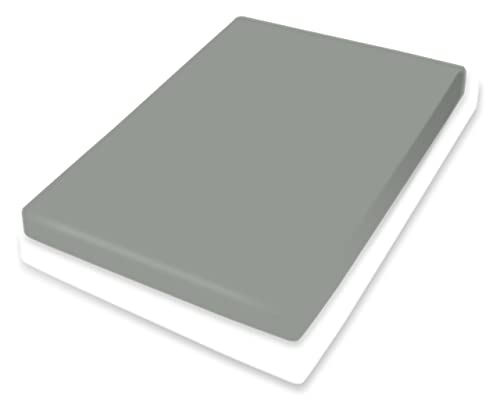 Bassetti Topper Spannbettlaken Uni Classic Grey G1/764 aus Baumwolle und Elasthan in der Farbe Classic Grey, Maße: 180cm x 200cm, 200cm x 220cm, 9285320 von Bassetti