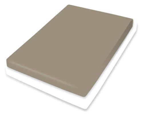 Bassetti Topper Spannbettlaken Uni Taupe 498 aus Baumwolle und Elasthan in der Farbe Taupe, Maße: 90cm x 190cm, 100cm x 220cm, 9302404 von Bassetti