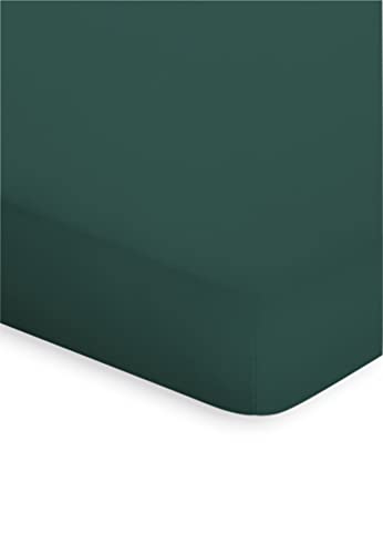 Bassetti Topper Spannbettlaken Uni Verde 703 aus Baumwolle und Elasthan in der Farbe Verde, Maße: 140cm x 200cm, 160cm x 220cm, 9314090 von Bassetti