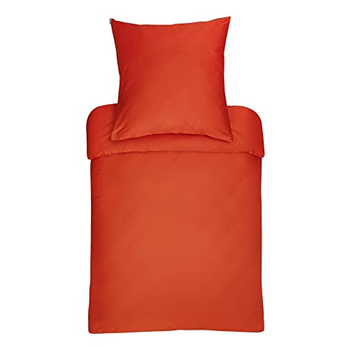 Bassetti Uni Bettwäsche, 100% Baumwolle, Orange, Bettbezug einzeln 200x200 cm von Bassetti