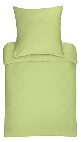 Bassetti Uni Bettwäsche aus 100% Baumwollsatin in der Farbe Grün/Gelb 3207, Maße: 135x200 cm - 9234127 von Bassetti