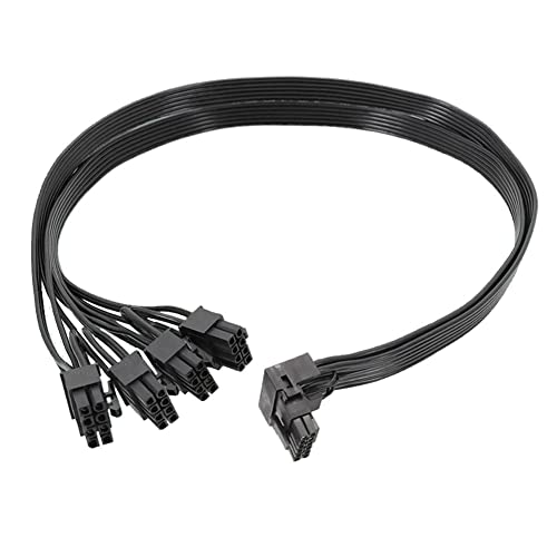 Bassulouda 1 Stück 4XCPU 8Pin auf 16Pin Stecker Grafikkarte Video PCI-E 5.0 12VHPWR RTX4090 Winkeladapter Kabel schwarz von Bassulouda