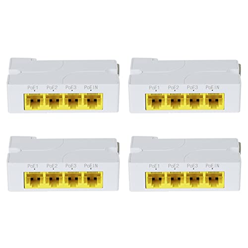 Bassulouda 4 x 3 Ports POE Extender IEEE802.3Af 10/100/1000Mbps 1 bis 3 Repeater für Switch PoE NVR IP Kamera AP Ersatzteile von Bassulouda