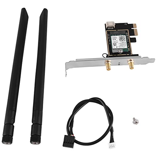 Bassulouda Adapter für WLAN-Karte, kabellos, 6E, Dualband, 2,4 G/5 G, Kunststoff, mit Antenne 2 x 8 dB von Bassulouda