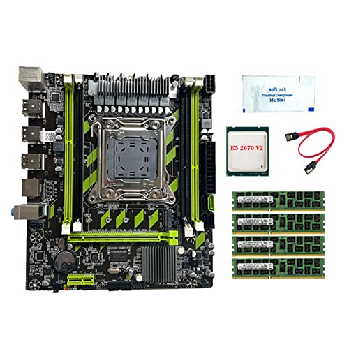 Bassulouda Motherboard X79G LGA2011+CPU E5 2670 V2+4X4G DDR3 RAM + Thermisches Fett + Unterstützung Kabel SATA M.2 NVME PCIE X16 USB 2.0 SATA3.0 von Bassulouda