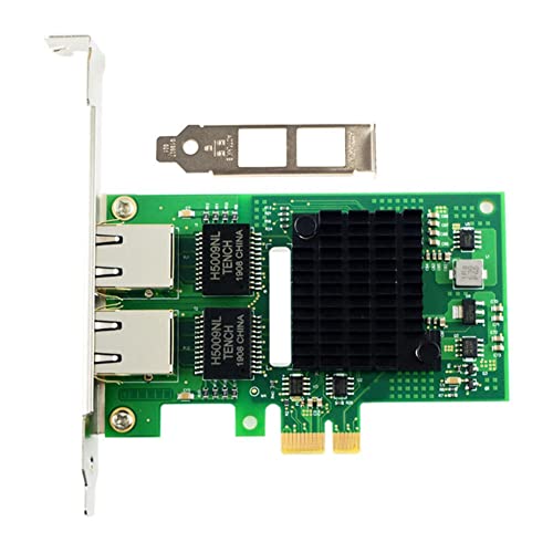 Bassulouda Netzwerkkarte, tragbar, Ersatz I350-T2M PCI-Ex1Gigabit Dual Electrical Server I350AM2 Chip Network Card von Bassulouda