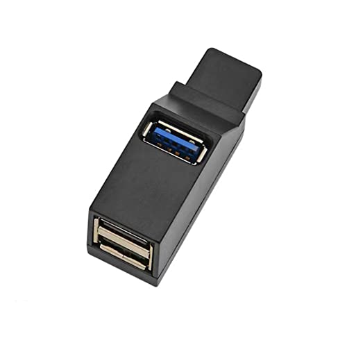 Bassulouda USB 3.0 Hub Adapter Extender Mini Splitter Box 3 Ports für Laptop Handy High Speed U Disc Laufwerk schwarz von Bassulouda
