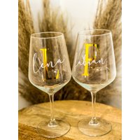 Weinglas Personalisiert Monogram | Aperol Hochzeit Geburtstag Trauzeugin Brautjungfer Geschenk von BastelHex2
