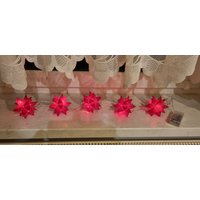 5 Er-Bascetta-stern Lichterkette in Rot, Mit Led-Licht, Neu von BastelfeeAnnett