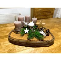 Adventskranz Auf Zwei Geölten Baumscheiben Aus Birkenholz Mit Liebevollen Details Adventskranz Auf Zwei Geölten Baumscheiben Aus Birkenholz Mit Liebevollen Details von Bastelprinz