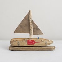 Meeressicherheit, Treibholz-Skulptur, Boot Ornament, Rustikale Yacht von BastianiMelissa