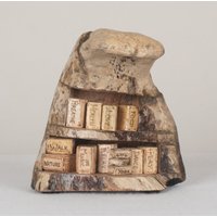 Wohlfühl Bibliothek, Treibholz Skulptur, Miniatur Bücher, Rustikales Holz Ornament, Einzigartiges Kunstwerk von BastianiMelissa