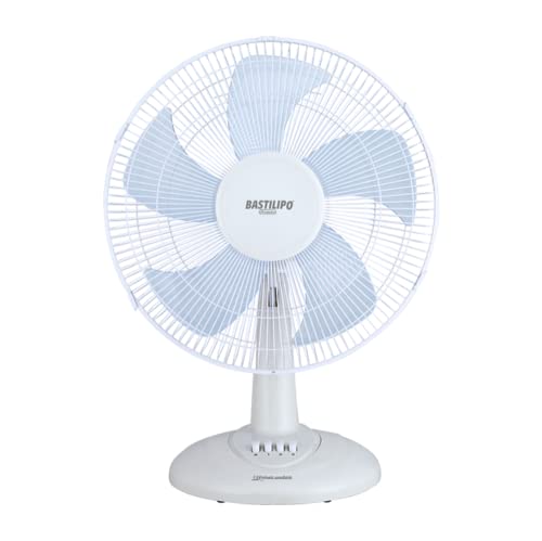 BASTILIPO Mazagon Tischventilator, 30 cm, 3 Geschwindigkeitsstufen, oszillierend, 40 W, Weiß von Bastilipo