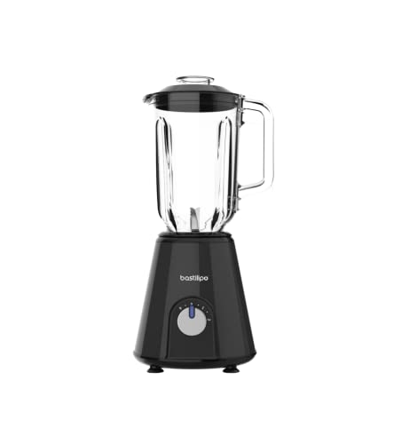 Bastilipo - Standmixer, 800W, 2 Geschwindigkeiten + Pulsfunktion, 1,5 Liter Behälter, schwarz, BVA-800N von Bastilipo
