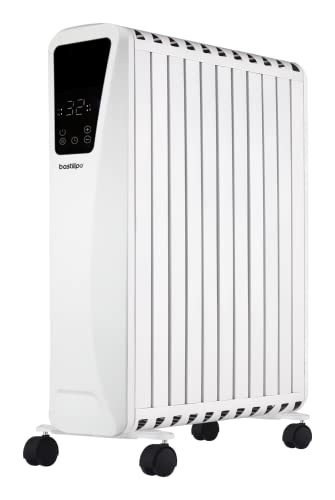 Bastilipo Fenix 2-2500 - Ölradiator - 2500 W Leistung - LED-Touchscreen - 3 Leistungsstufen - Kamineffekt - 11 Elemente, Weiß Bastilipo Fenix 2-2500 - Ölradiator - 2500 W Leistung - LED-Touchscreen - 3 Leistungsstufen - Kamineffekt - 11 Elemente, Weiß von Bastilipo
