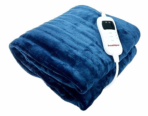 Bastilipo - Blaue Flanell-Heizdecke, 120 W, 180 x 130 cm, Modell MELC-120 von Bastilipo