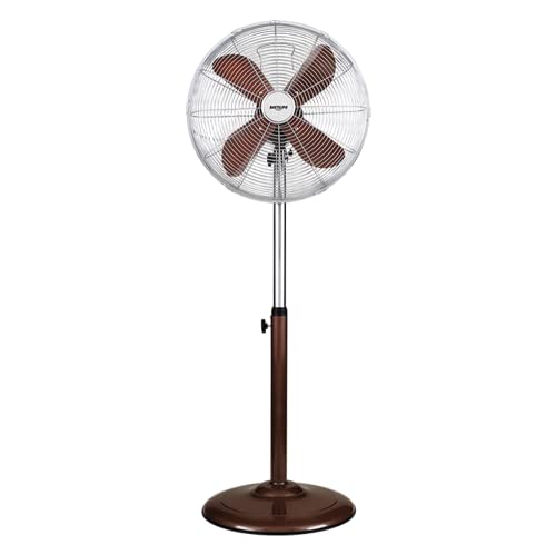 Bastilipo Standventilator, rund, 50 W, Edelstahl, 3 Geschwindigkeitsstufen, Schokolade von Bastilipo