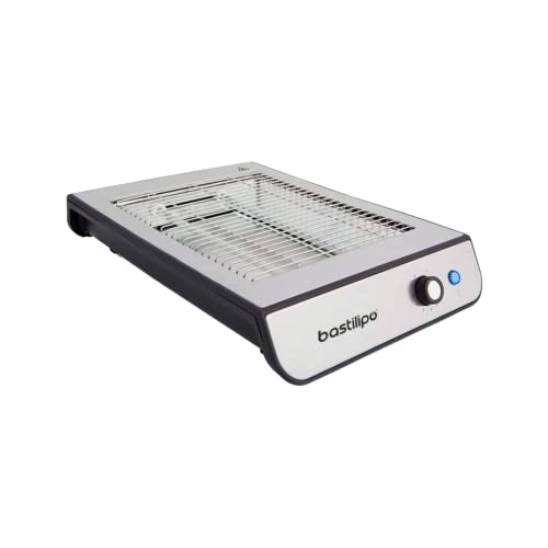 Bastilipo Flacher Toaster aus Edelstahl, 680 W, 2 Widerstände, digitaler Timer, TPI-680 von Bastilipo