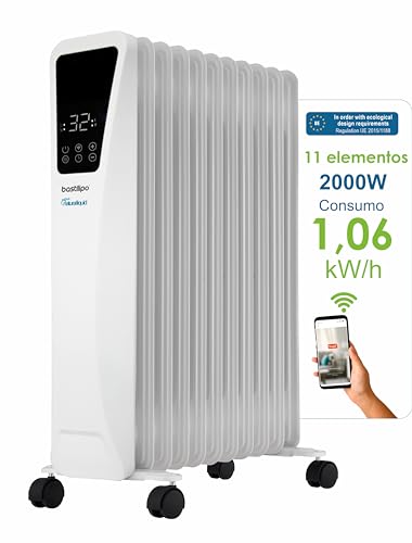 Bastilipo R-Ecofluid2-11 Energiespar-Heizkörper mit integriertem WLAN und 2000 W Leistung - H2o Natural Liquid Fluid Heizkörper, Weiß, 0678 von Bastilipo