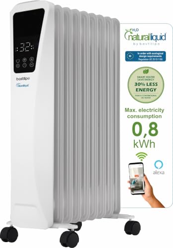 Bastilipo R-Ecofluid2-9 Energiespar-Heizkörper mit integriertem WLAN und 1500 W Leistung - H2o Natural Liquid Fluid Heizkörper, Weiß, 0661 von Bastilipo