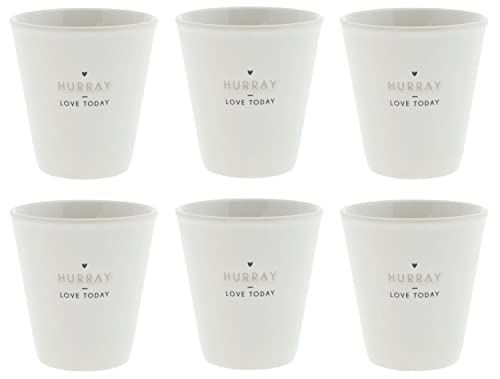 Bastion Collections 6er Set Espressobecher ohne Henkel HURRAY H. 6,5cm 80ml von Bastion Collections