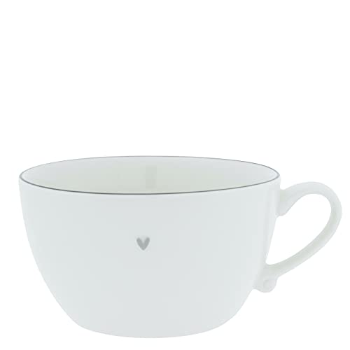 BC Soup Bowl little Heart Keramik weiss grau große Tasse Suppentasse Keramikgeschirr BC Soup Bowl Küche Gedeckter Tisch von Bastion Collections