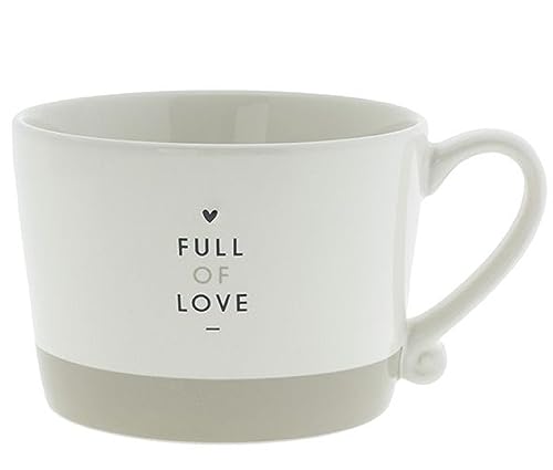 BC Tasse mit Henkel FULL OF LOVE Keramik weiß titane Keramikgeschirr Küche gedeckter Tisch BC Cup von Bastion Collections